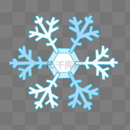 雪结晶图片_雪花白雪结晶体几何形蓝色