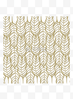 植物树叶纹理图片_手绘线条金色树叶植物纹理底纹设