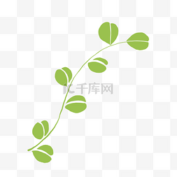 海报边框绿色图片_带茎植物绿叶卡通