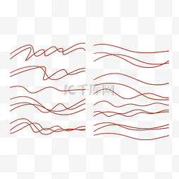 线条曲折图片_红色装饰动感极简曲线
