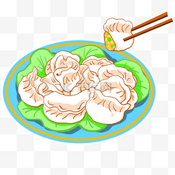 筷子夹水饺图片_美食一盘饺子