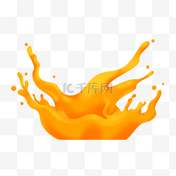 飞溅的橙汁装饰插画