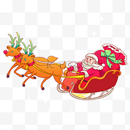 麋鹿雪橇圣诞老人图片_圣诞节圣诞老人
