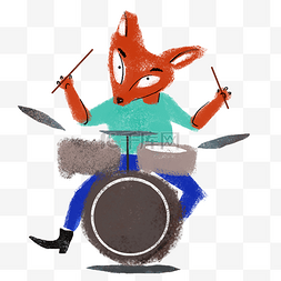 酒吧架子鼓图片_ 敲架子鼓的狐狸 