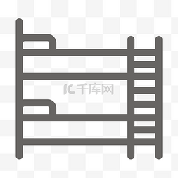 儿童房床图片_卡通手绘床线稿上下床标志