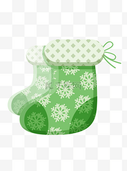 扁平雪花纹理圣诞节袜子