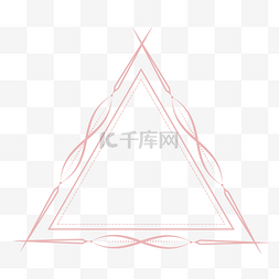 欧式设计花纹淡红色三角造型边框