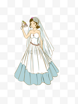 捧花的新娘图片_新婚中穿婚纱的新娘