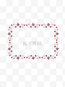 边框圣诞矢量素材图片_简约风铃铛礼物盒可商用矢量圣诞