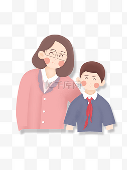 老师男卡通图片_卡通开心老师和男学生