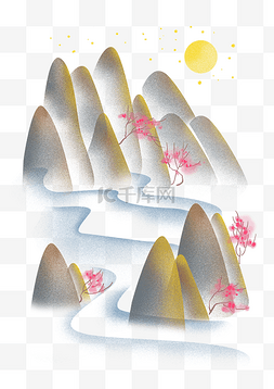 是风景图片_中国风山上是桃花