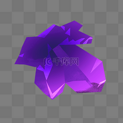 紫色立体钻石石插画