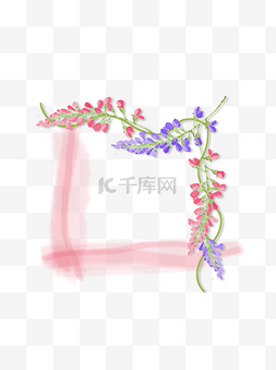 小清新紫色手绘花图片_小清新手绘植物花卉边框