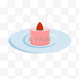 餐具草莓盘子插画
