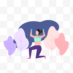 水壶的图形创意图片_健身肌肉人物插画素材