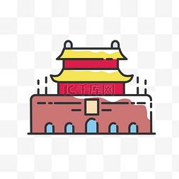 天安门党图片_世界旅游MBE风格天安门景点图案