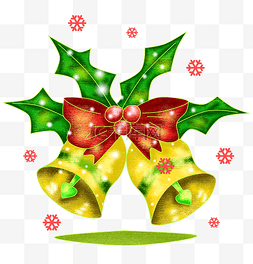 圣诞蝴蝶结铃铛图片_卡通蜡笔画手绘厚涂圣诞节可爱铃