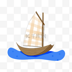 创意帆船手绘插画