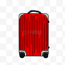 红色出发图片_旅行行李箱