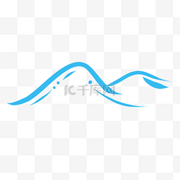 和水有关的标志图片_矢量蓝色简易山峰图