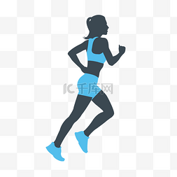 跑步人适量图片_跑马拉松的女孩人物插图