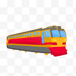 红色的火车书画插画