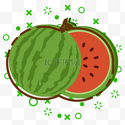 新鲜水果素材下载图片_绿色大西瓜免抠图