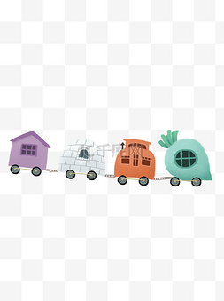小火车插画图片_卡通可爱玩具小火车设计可商用元