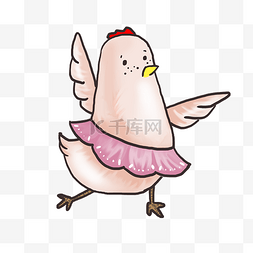 手绘粉色小鸡插画
