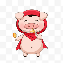 吃货海报图片_卡通胖小猪吉祥物