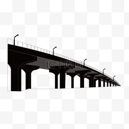大桥剪影矢量元素
