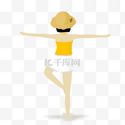 瑜伽舞蹈宣传海报图片_夏日旅游瑜伽女孩