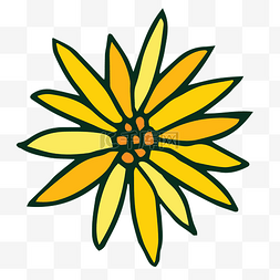 开免费图片_手绘黄色的花朵免抠图