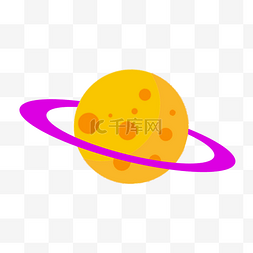 黄色星球紫色星环外太空