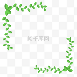 夏日绿色植物图片_卡通绿色藤蔓边框