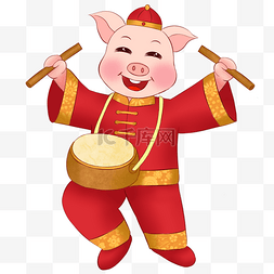 打鼓的小猪猪跳起舞来之猪猪系列