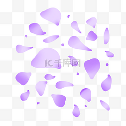 紫色花瓣手绘图片_手绘紫色花瓣插画