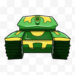 绿色的坦克手绘插画
