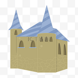 尖顶城堡建筑物插画