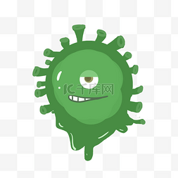 绿色圆形细菌插图