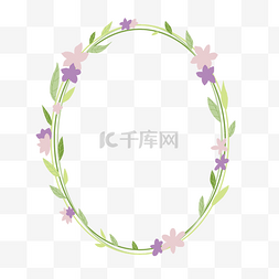 花卉圆形图片_手绘小清新花卉装饰