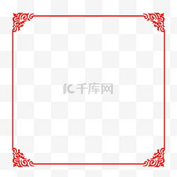 中国风边框图片_红色中国风边框新年边框装饰元素