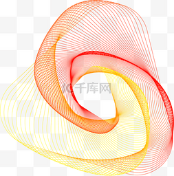 彩色波浪纹图案图片_黄红色几何图案元素