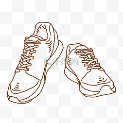 线描运动跑鞋插画