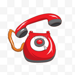 一部红色电话机插画