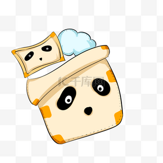 黄色的被子手绘插画