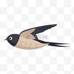 手绘滑翔的燕子插画