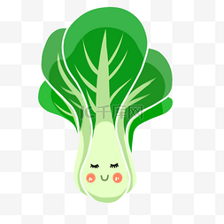 一颗青菜图片_扁平风格风格绿色青菜表情