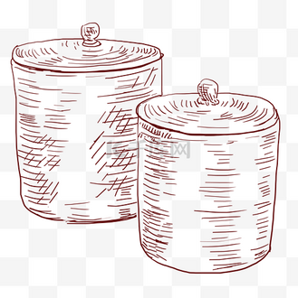 psd个人vip和企业vip免费下载免抠元素线描创意杯子插画下载png下载ps