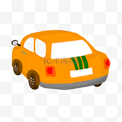 条纹汽车图片_手绘黄色的汽车插画